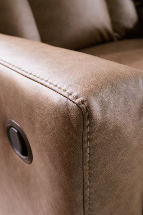 Mackmenville Caramel Reclining Sofa from Ashley - Luna Furniture