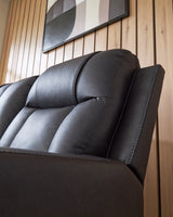 Mackmenville Carbon Reclining Loveseat with Console from Ashley - Luna Furniture