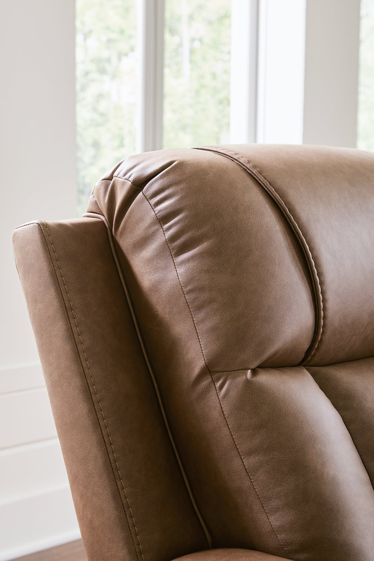 Mackmenville Reclining Sofa and Reclining Loveseat with Console in Caramel from Ashley - Luna Furniture