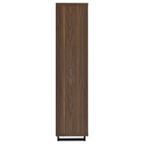 Maddox Walnut 71-inch 3-Shelf Cabinet Bookcase from Coaster - Luna Furniture