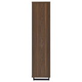 Maddox Walnut 71-inch 3-Shelf Cabinet Bookcase from Coaster - Luna Furniture