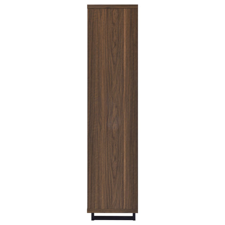 Maddox Walnut 71-inch 3-Shelf Cabinet Bookcase from Coaster - Luna Furniture