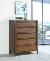 Maderia Walnut 5-Drawer Chest from Coaster - Luna Furniture