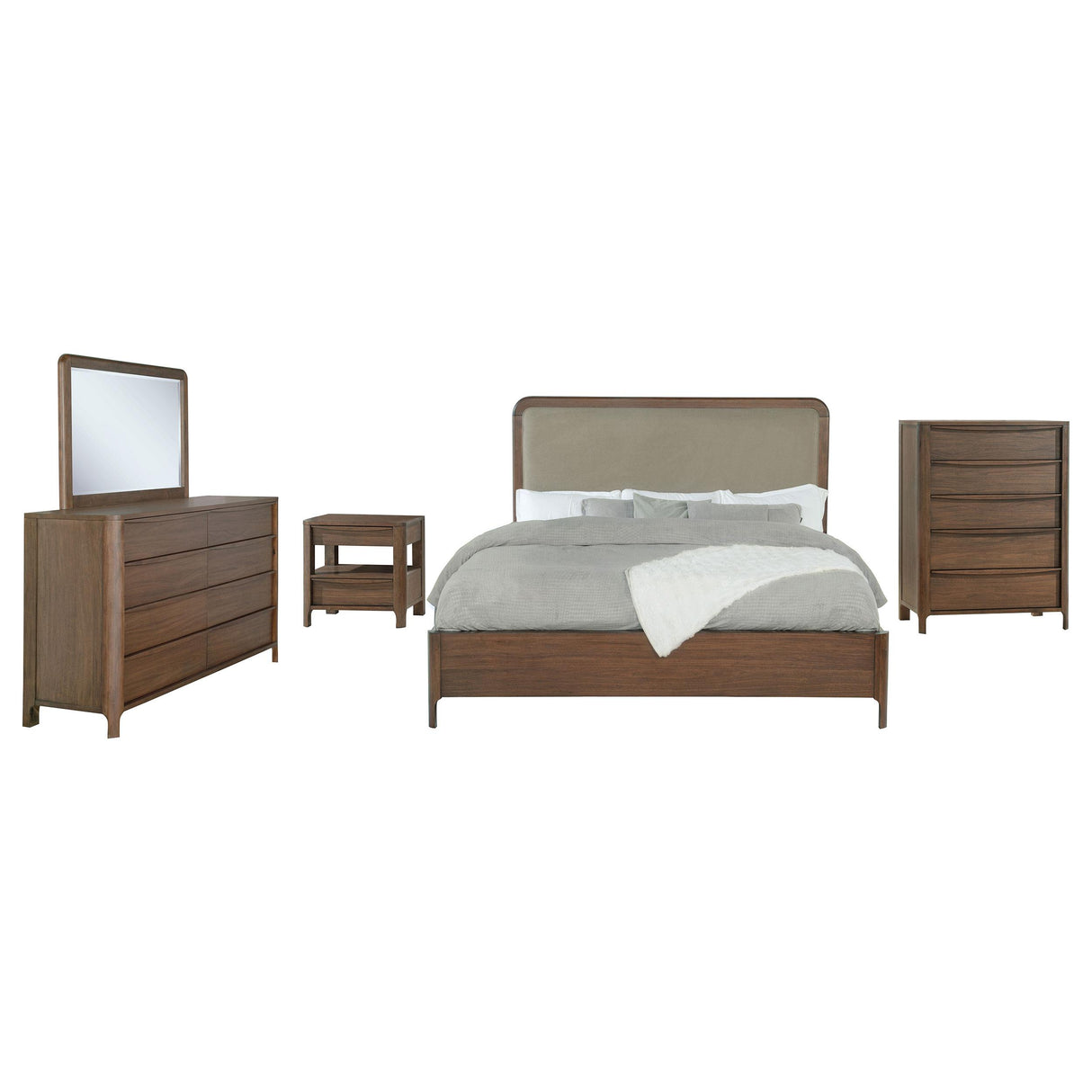 Maderia Walnut 5-Piece California King Bedroom Set from Coaster - Luna Furniture