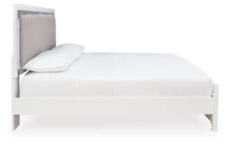 Maeling White King Upholstered Panel Bed from Ashley Furniture - Luna Furniture