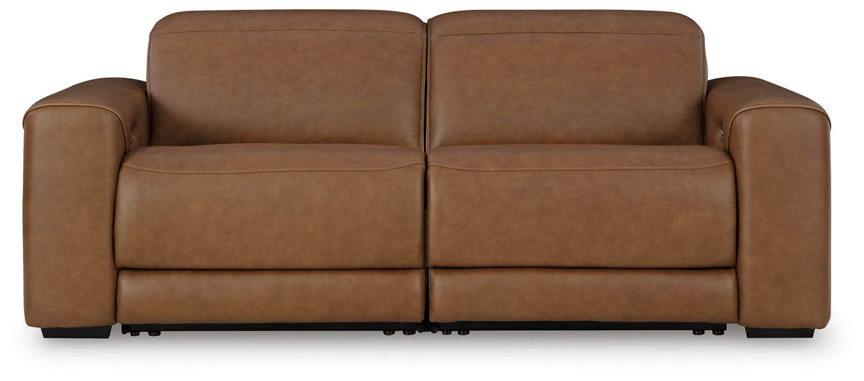 Magic Man Caramel 2-Piece Power Reclining Loveseat from Ashley - Luna Furniture