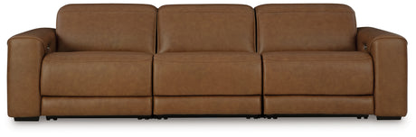 Magic Man Caramel 3-Piece Power Reclining Sectional Sofa from Ashley - Luna Furniture