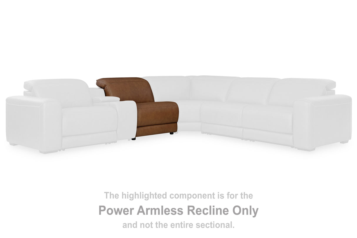 Magic Man Caramel Power Armless Recliner from Ashley - Luna Furniture