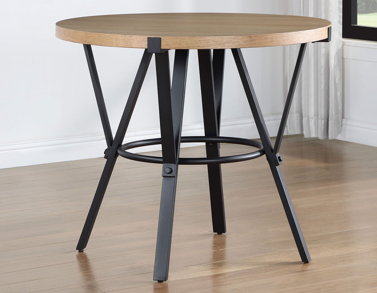 Magnolia 42-inch Round Counter Table, Black and Sand from Steve Silver - Luna Furniture