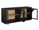 Magnolia 52-inch Round 5-Piece Dining Set, Black from Steve Silver - Luna Furniture