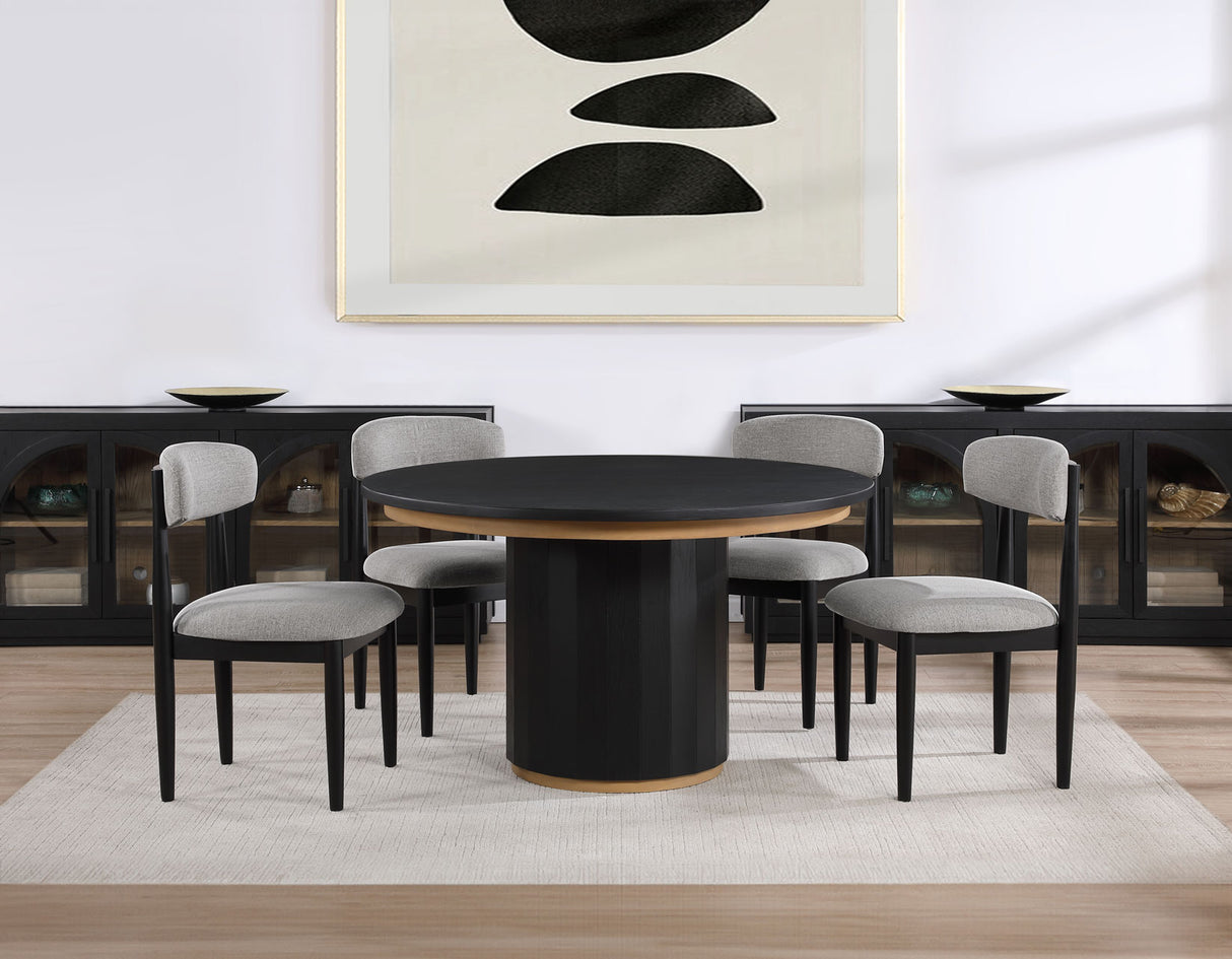 Magnolia Black 52-inch Round Dining Table from Steve Silver - Luna Furniture