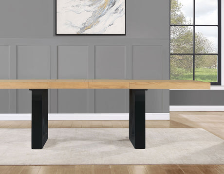 Magnolia Oak/Black Extendable Dining Table from Steve Silver - Luna Furniture