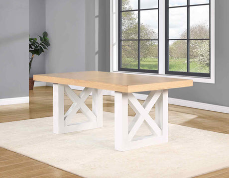 Magnolia Oak 72-108-inch Extendable Dining Table from Steve Silver - Luna Furniture
