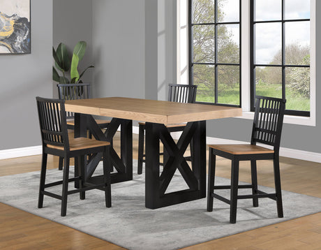 Magnolia 80-96-inch Counter Table w/18-inch Leaf, Black Base from Steve Silver - Luna Furniture