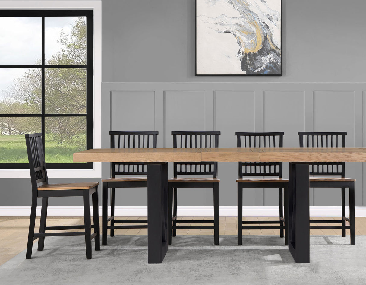 Magnolia 80-96-inch Counter Table w/18-inch Leaf, Black Base from Steve Silver - Luna Furniture