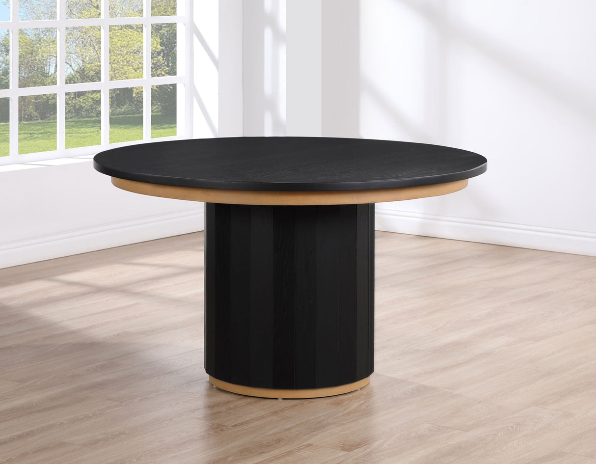 Magnolia Black 5-Piece Round Dining Set with Wooden Seat Chair from Steve Silver - Luna Furniture