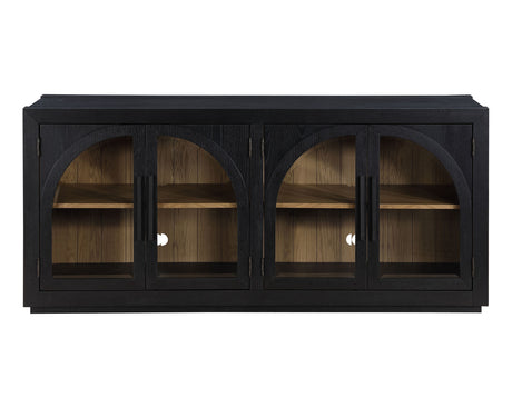 Magnolia Black 5-Piece Round Dining Set with Wooden Seat Chair from Steve Silver - Luna Furniture