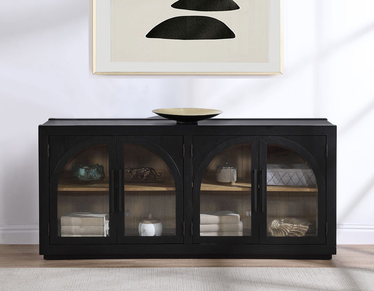 Magnolia Cathedral Doored Server, Black from Steve Silver - Luna Furniture