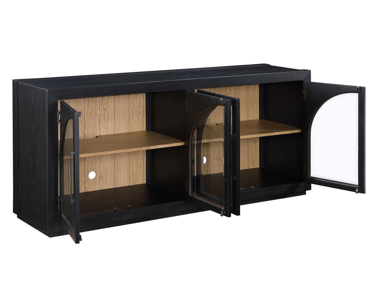 Magnolia Cathedral Doored Server, Black from Steve Silver - Luna Furniture