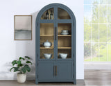 Magnolia Dusty Blue Curio with Weathered Sand Interior from Steve Silver - Luna Furniture