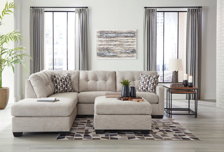 Mahoney Pebble 2-Piece Sectional with Ottoman from Ashley - Luna Furniture