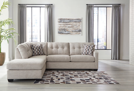 Mahoney Pebble 2-Piece Sectional with Ottoman from Ashley - Luna Furniture