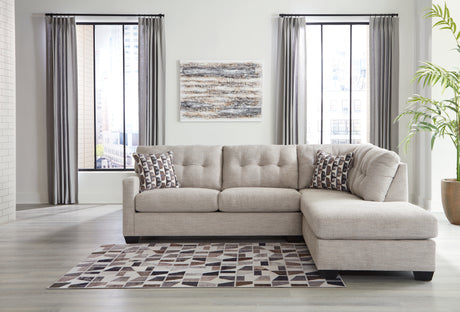 Mahoney Pebble 2-Piece Sectional with Ottoman from Ashley - Luna Furniture