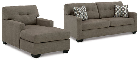 Mahoney Chocolate Full Sofa Sleeper and Chaise from Ashley - Luna Furniture