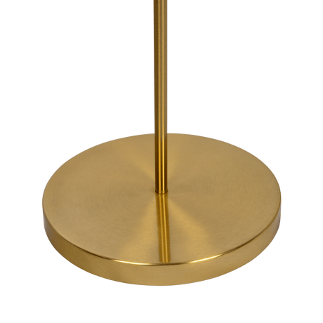 Majestic Brass Ring Base Curved Floor Lamp with Triangle White Drum Shade from Ashcroft Furniture - Luna Furniture
