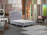 Majesty Gray King Storage Bed Fume without Headboard from Furnia - Luna Furniture
