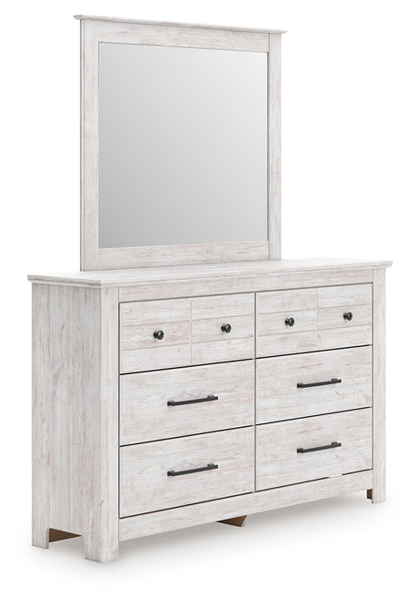 Makidern Whitewash Dresser and Mirror from Ashley - Luna Furniture