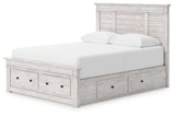 Makidern Whitewash Queen Panel Storage Bed from Ashley - Luna Furniture