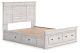 Makidern Whitewash Queen Panel Storage Bed from Ashley - Luna Furniture