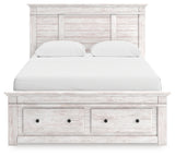 Makidern Whitewash Queen Panel Storage Bed from Ashley - Luna Furniture