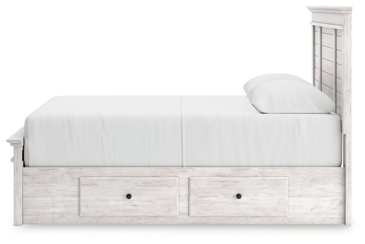 Makidern Whitewash Queen Panel Storage Bed from Ashley - Luna Furniture
