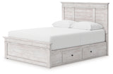Makidern Whitewash Queen Panel Storage Bed from Ashley - Luna Furniture