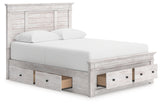 Makidern Whitewash Queen Panel Storage Bed from Ashley - Luna Furniture