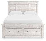 Makidern Whitewash Queen Panel Storage Bed from Ashley - Luna Furniture