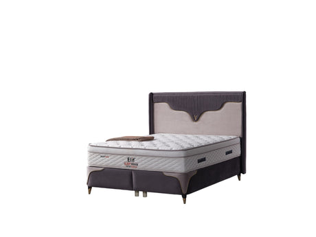 Manolya Twin Storage Bed With Headboard in Grey from Furnia - Luna Furniture