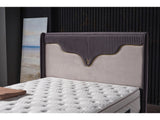 Manolya Full Storage Bed With Headboard in Grey from Furnia - Luna Furniture