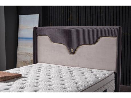 Manolya Queen Storage Bed With Headboard in Grey from Furnia - Luna Furniture