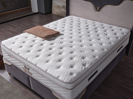 Manolya Queen Storage Bed With Headboard in Grey from Furnia - Luna Furniture