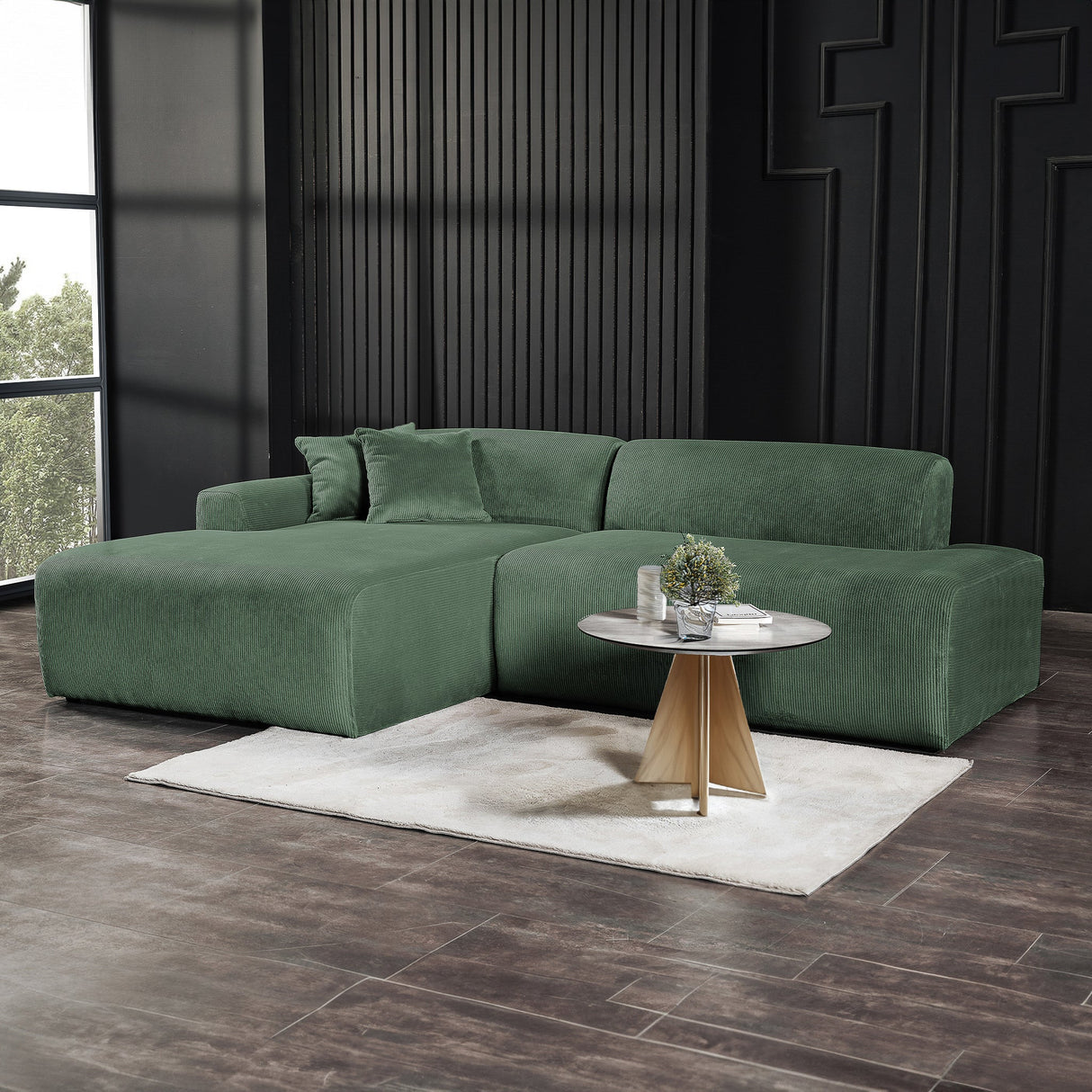 Mar Green Velvet LAF Sectional from Midinmod - Luna Furniture