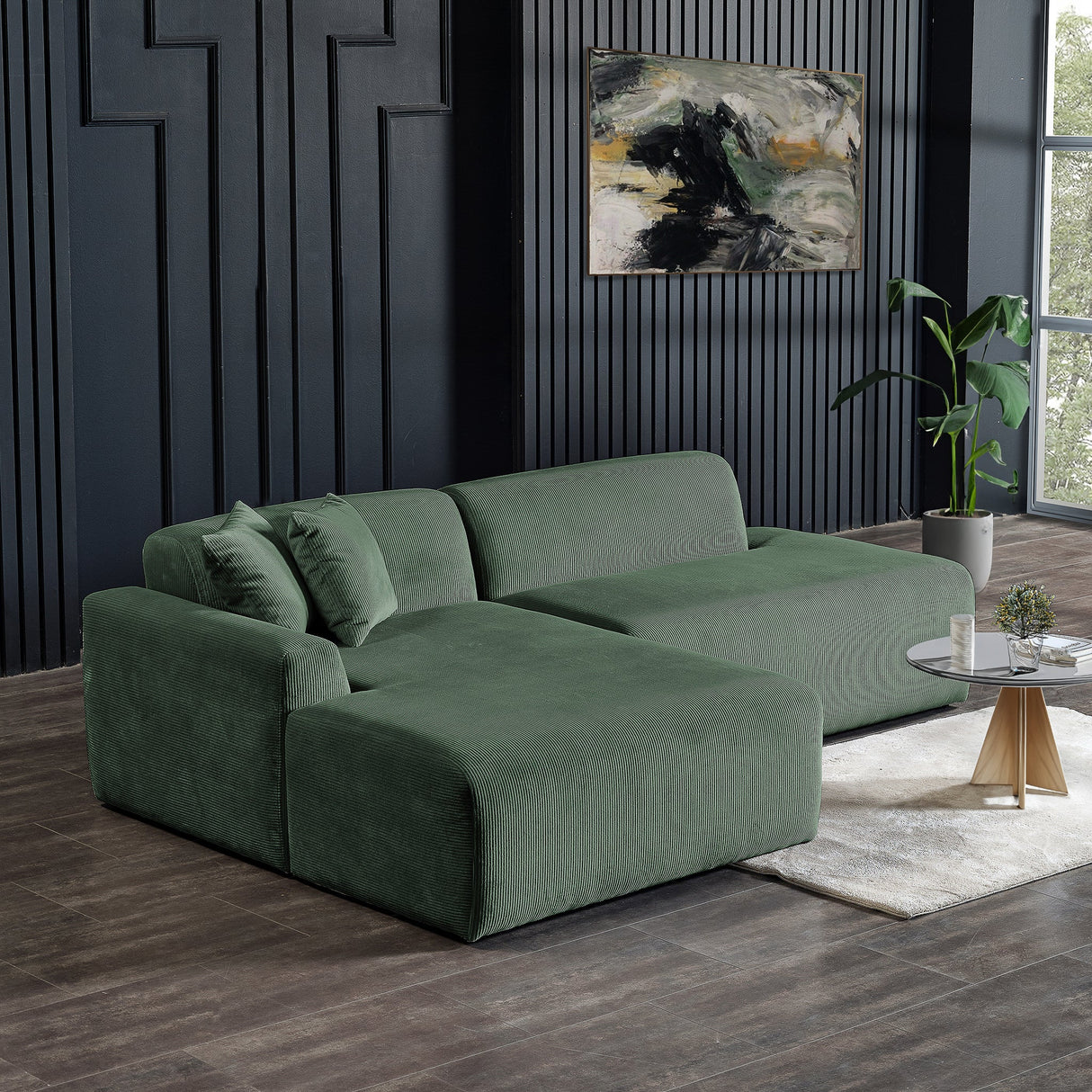 Mar Green Velvet LAF Sectional from Midinmod - Luna Furniture