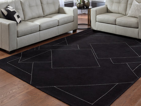 Marav Black/White Large Rug from Ashley - Luna Furniture