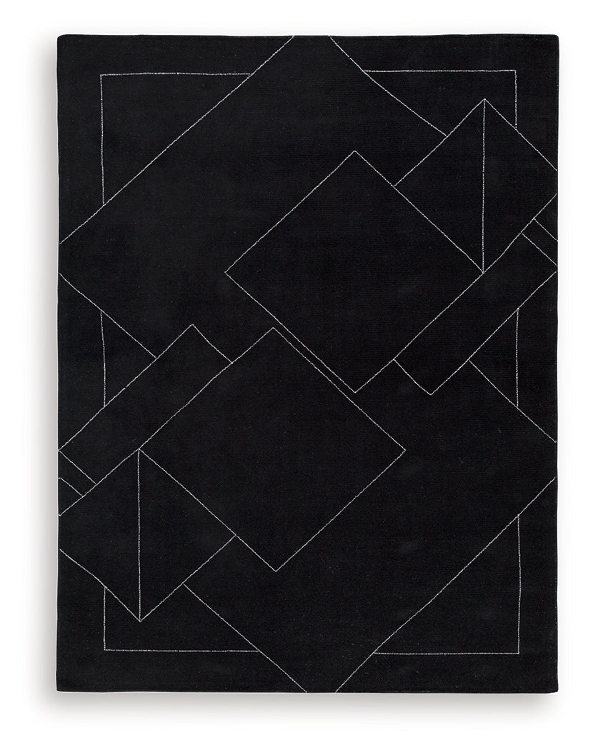 Marav Black/White Large Rug from Ashley Furniture - Luna Furniture
