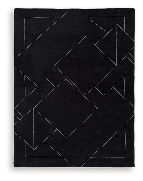 Marav Black/White Large Rug from Ashley Furniture - Luna Furniture