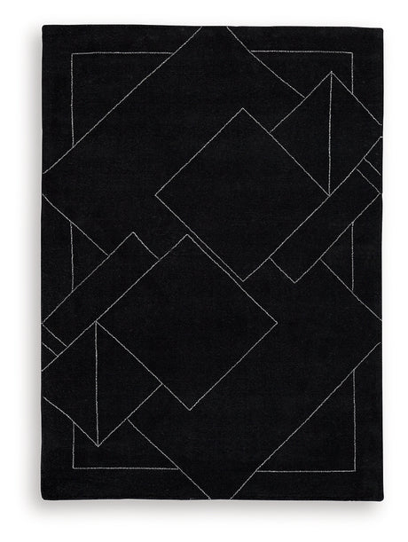 Marav Black/White Medium Rug from Ashley Furniture - Luna Furniture
