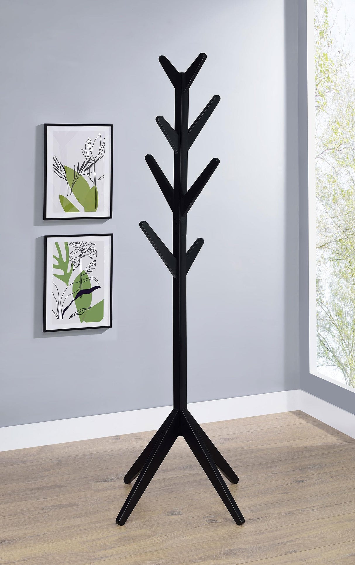 Margaret Black Solid Wood Coat Rack from Coaster - Luna Furniture