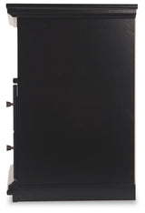 Maribel Full Panel Bed with Dresser and Nightstand in Black from Ashley - Luna Furniture